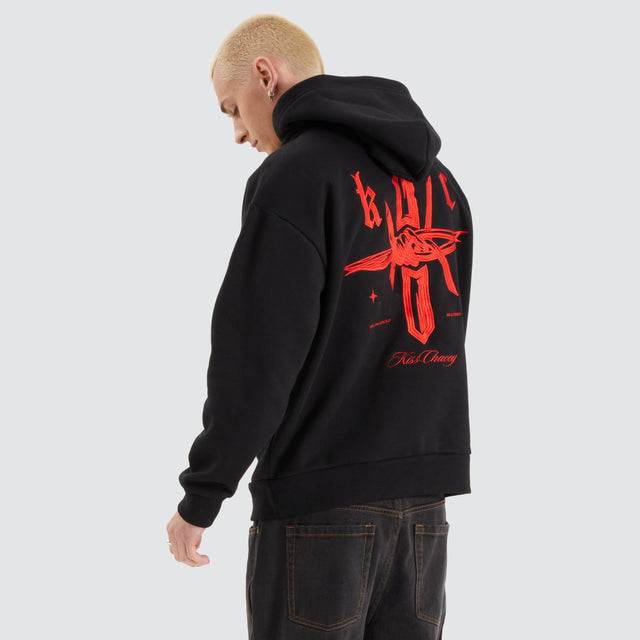 model wears Astral Heavy Relaxed Hoodie Jet Black Hoodies Black - image 4