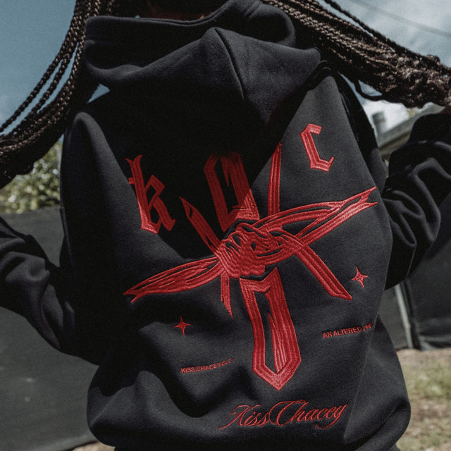 model wears Astral Heavy Relaxed Hoodie Jet Black Hoodies Black - image 1