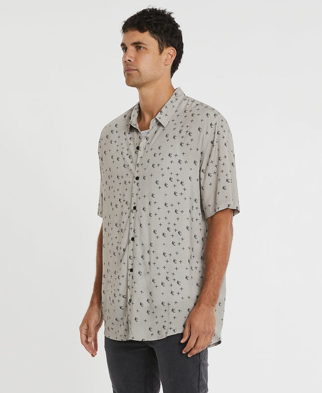 Kiss Chacey Avalon Relaxed Short Sleeve Shirt Dove Grey
