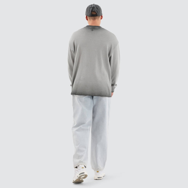 Kiss Chacey Calne Relaxed Long Sleeve Tee Grey Wash