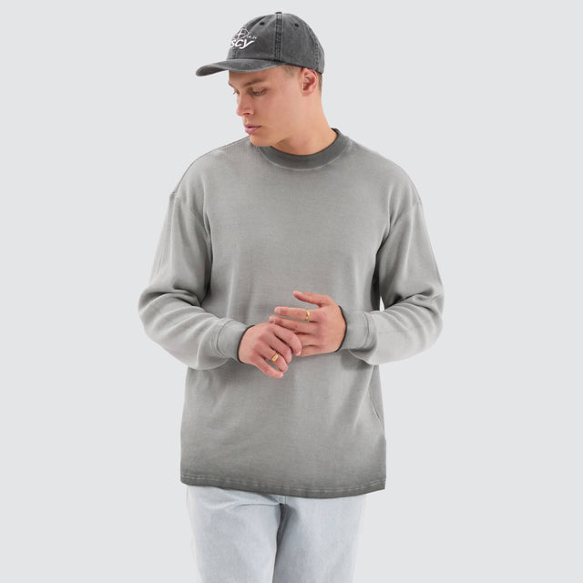 Kiss Chacey Calne Relaxed Long Sleeve Tee Grey Wash