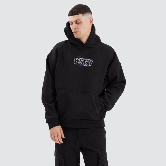 model wears Chronos Oversized Hoodie Jet Black Hoodies Black - image 2