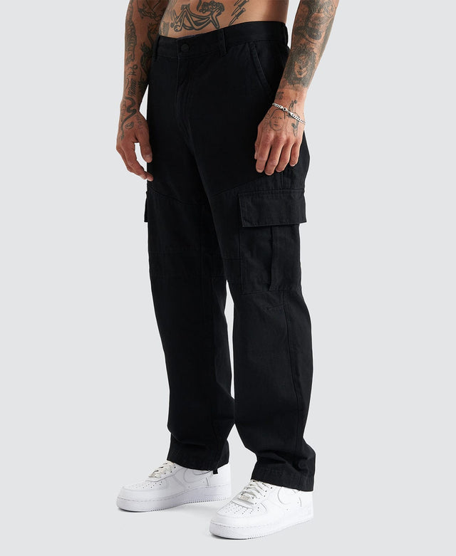 model wears Crawford Cargo Pant Black Pants Black - image 4