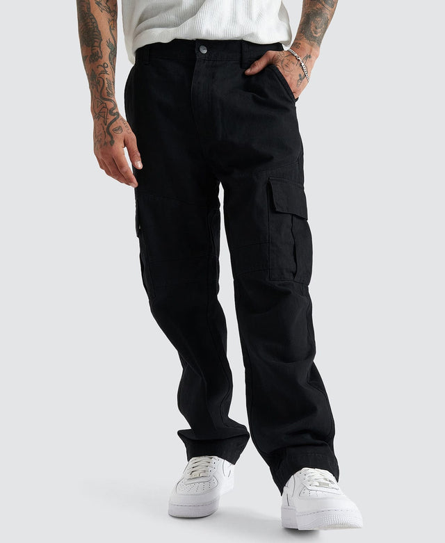 model wears Crawford Cargo Pant Black Pants Black - image 6