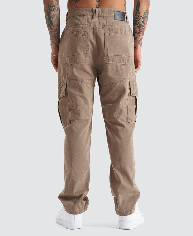 model wears Crawford Cargo Pant Taupe Pants Brown - image 5