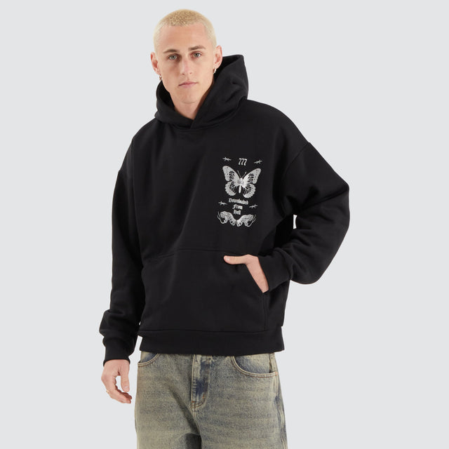 Kiss Chacey Download Oversized Hoodie Jet Black