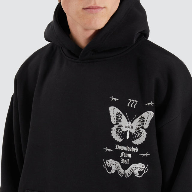 Kiss Chacey Download Oversized Hoodie Jet Black