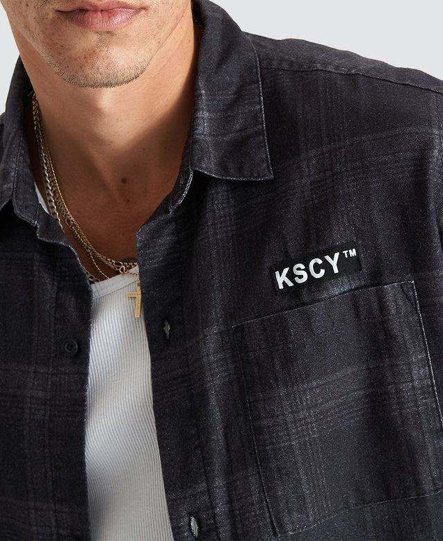 Kiss Chacey Elysian Oversized Ss Resort Shirt - Black/Charcoal Multi Colour