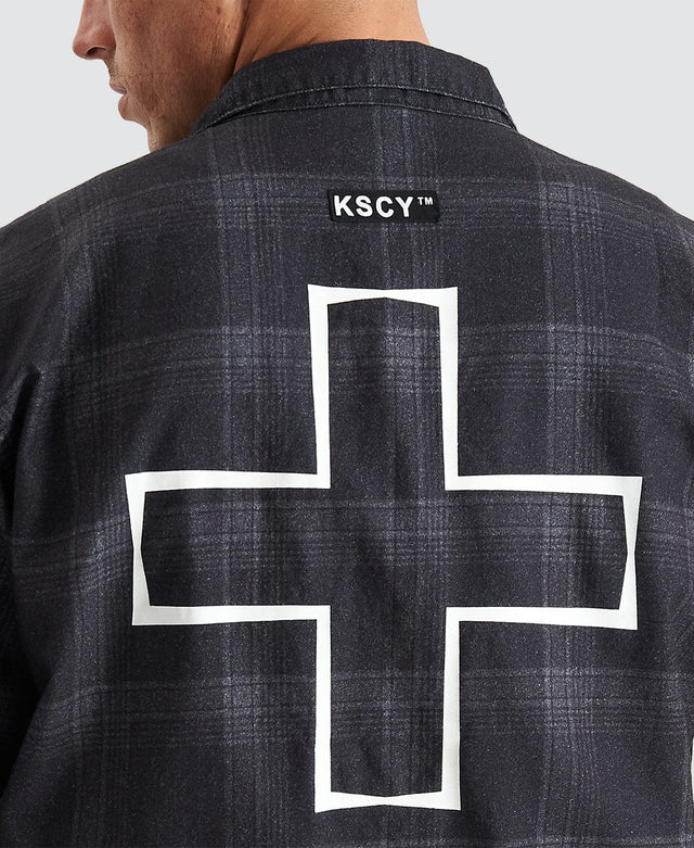 Kiss Chacey Elysian Oversized Ss Resort Shirt - Black/Charcoal Multi Colour