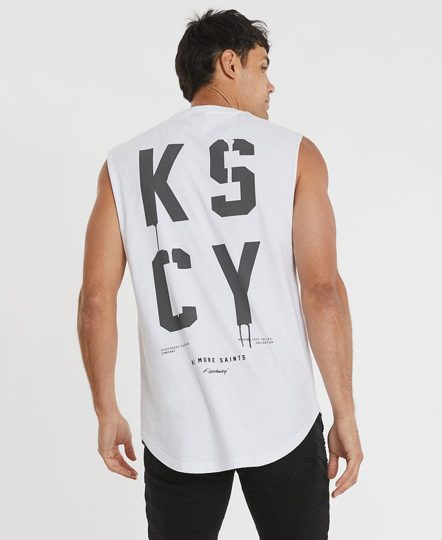 model wears Empire Muscle Optical White Muscle Tees White - image 1
