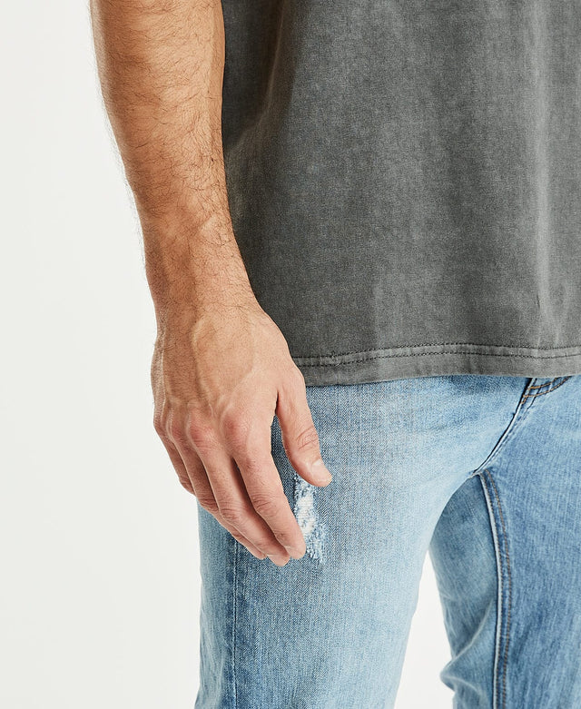 model wears Essentials Relaxed Fit T-Shirt Pigment Asphalt T-Shirts Grey - image 5