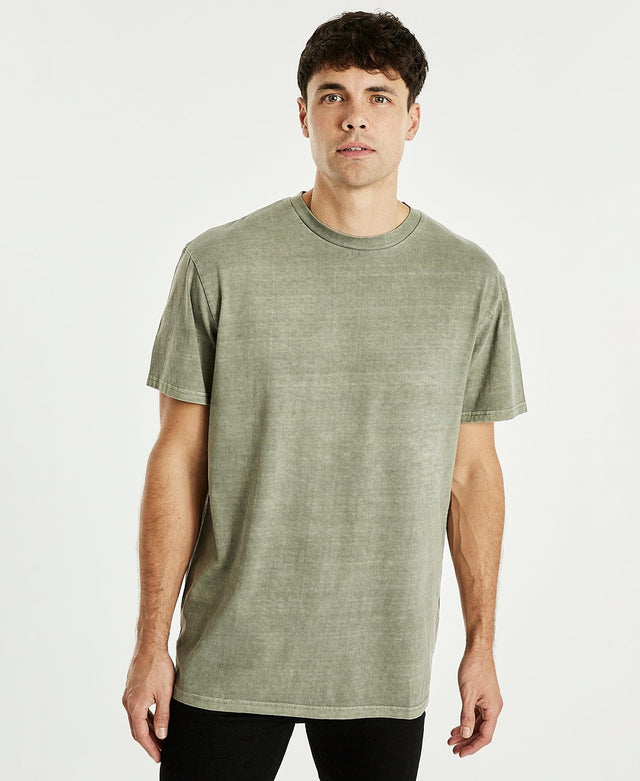 model wears Essentials Relaxed Fit T-Shirt Pigment Shadow T-Shirts Grey - image 1