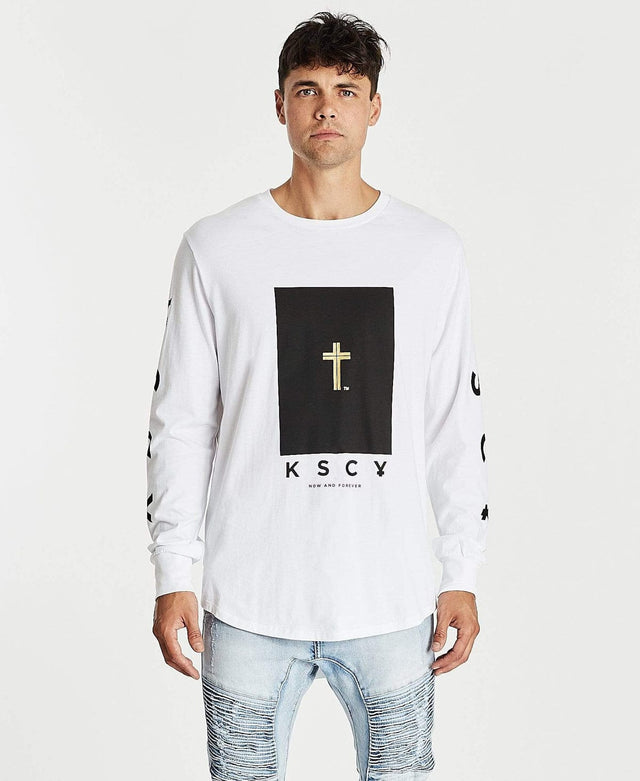 Kiss Chacey Eternal Cape Back Long Sleeve T-Shirt White