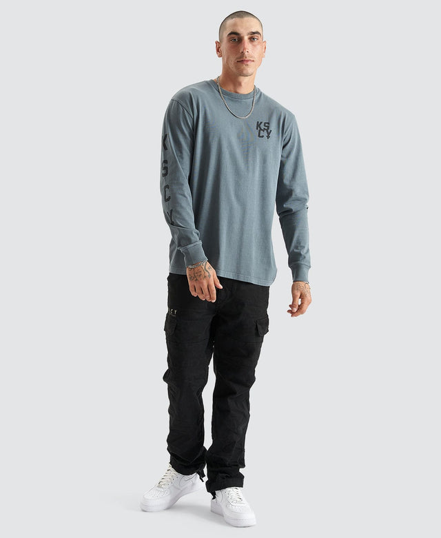 Kiss Chacey Ever And Done Relaxed Ls Tee - Pigment Stormy Weather BLUE