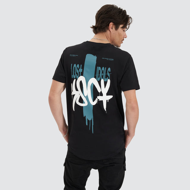 Kiss Chacey Faded Echo Tee Jet Black