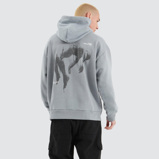 model wears Faded Heavy Relaxed Hoodie Pigment Ultimate Grey Hoodies Grey - image 1