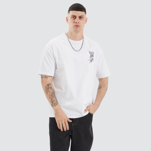model wears Gagie Box Fit Tee Optical White T-Shirts White - image 3