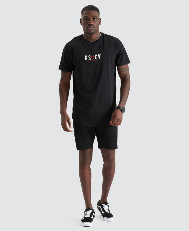 Kiss Chacey Heathen Dual Curved T-Shirt Black