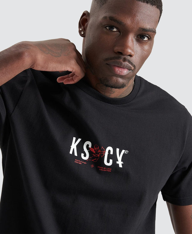 Kiss Chacey Heathen Dual Curved T-Shirt Black