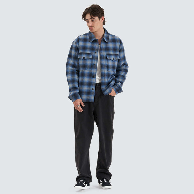 Kiss Chacey Highland Overshirt Black/Blue Check