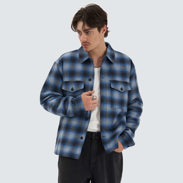 Kiss Chacey Highland Overshirt Black/Blue Check