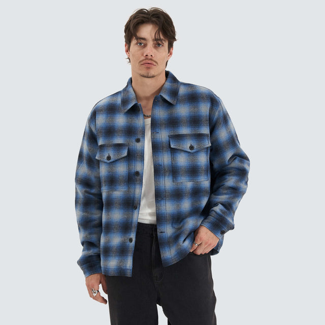 Kiss Chacey Highland Overshirt Black/Blue Check