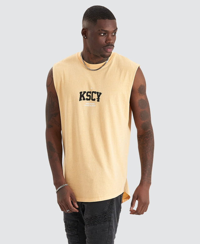 Kiss Chacey Hope Dual Curved Muscle Tee Pigment Sunburst