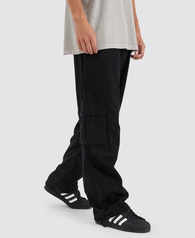 model wears Hunter Ripstop Parachute Pant Washed Black Pants Black - image 5