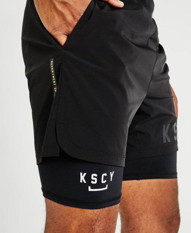 Kiss Chacey Hybrid Lined Elasticated Gym Shorts Black