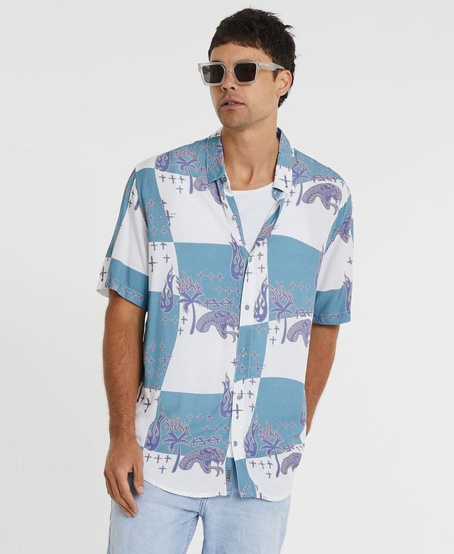 Kiss Chacey Invisible Sun Relaxed S/S Shirt - Cameo Warp PURPLE