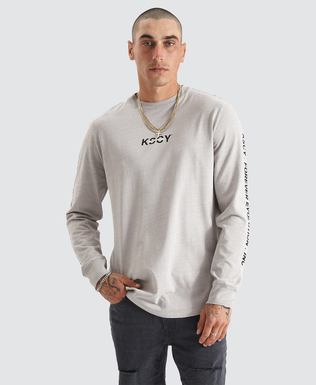 Kiss Chacey Irvine Dual Curved Ls Tee - Pigment Dove GREY