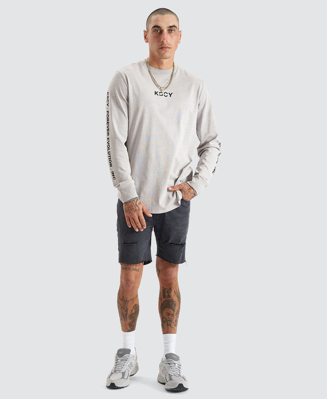 Kiss Chacey Irvine Dual Curved Ls Tee - Pigment Dove GREY
