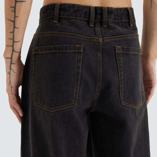 Kiss Chacey K6 Baggy Wide Leg Jean Washed Black