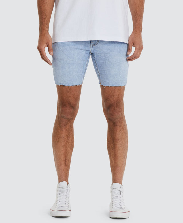 model wears KS2 Denim Shorts Sunbleached Blue Shorts Blue - image 1