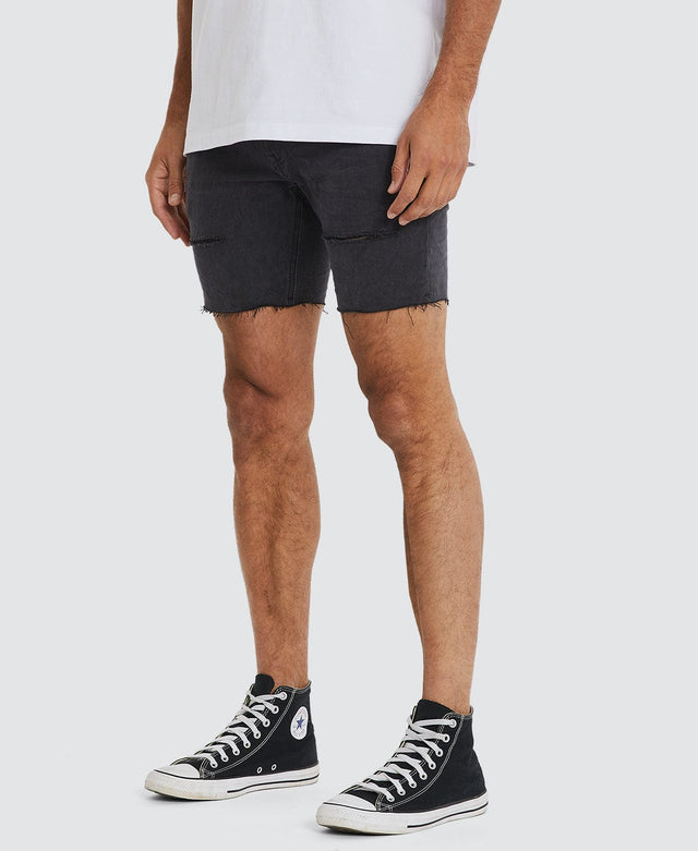 Kiss Chacey KS2 Denim Shorts Black Grey