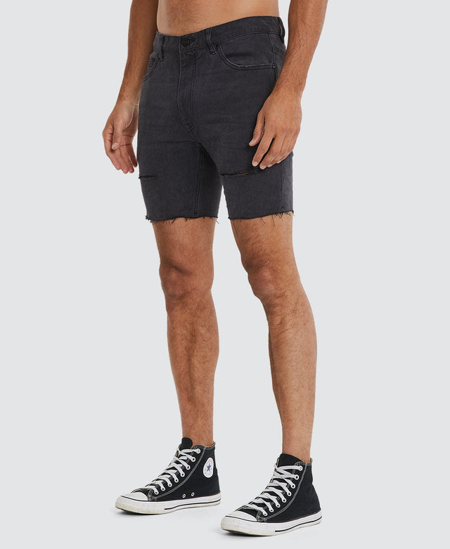 Kiss Chacey KS2 Denim Shorts Black Grey