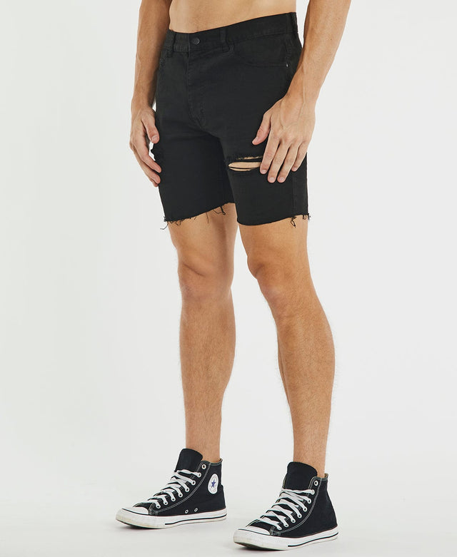 Kiss Chacey KS2 Denim Shorts Destroyed Black
