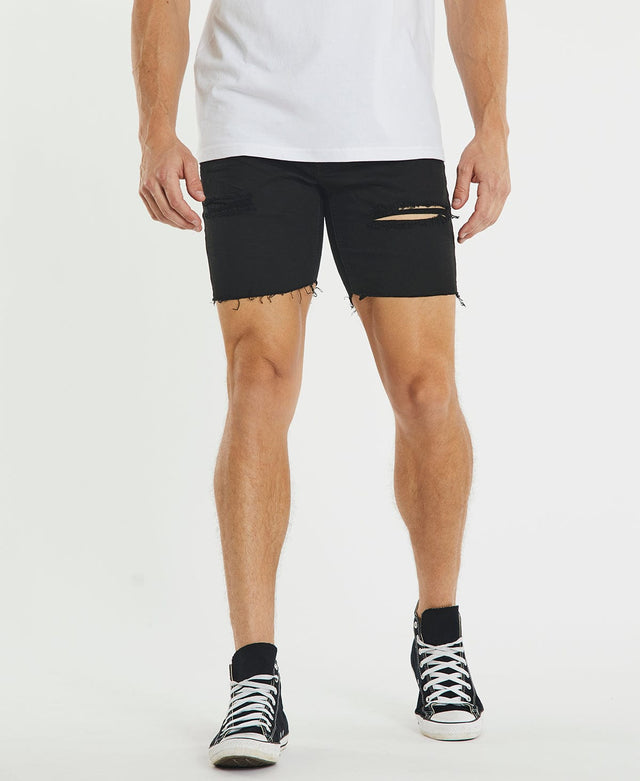 Kiss Chacey KS2 Denim Shorts Destroyed Black