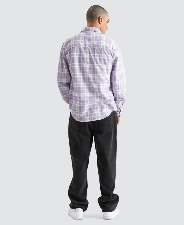 Kiss Chacey La Brea Casual Ls Shirt - Heirloom Lilac Check Multi Colour