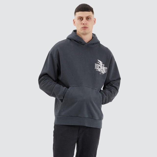 model wears Lark Relaxed Hoodie Pigment Asphalt Hoodies Grey - image 1
