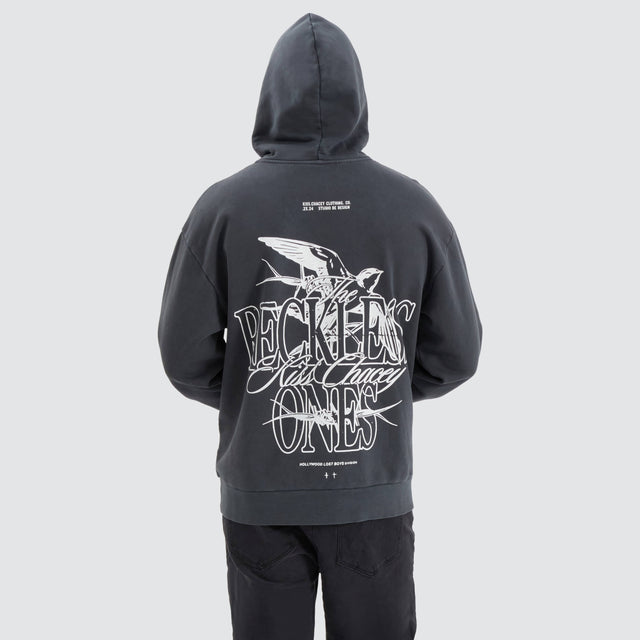 model wears Lark Relaxed Hoodie Pigment Asphalt Hoodies Grey - image 3