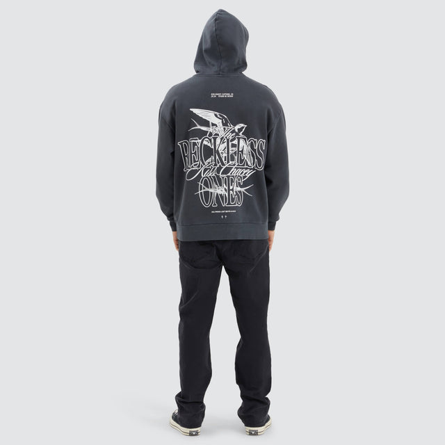 model wears Lark Relaxed Hoodie Pigment Asphalt Hoodies Grey - image 5