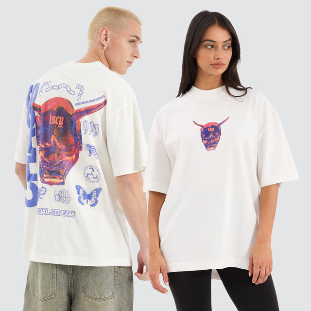 model wears Mask Street Tee Natural White T-Shirts White - image 1