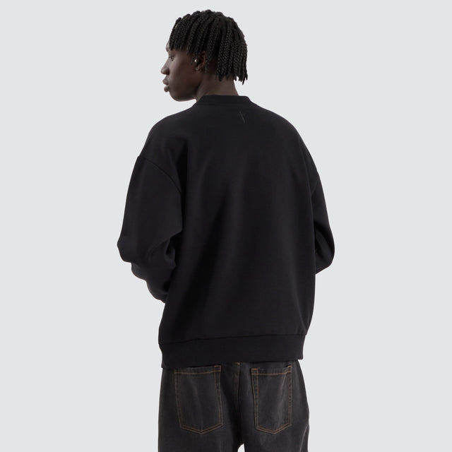 model wears Medora Relaxed Sweater Jet Black Jumpers Black - image 3