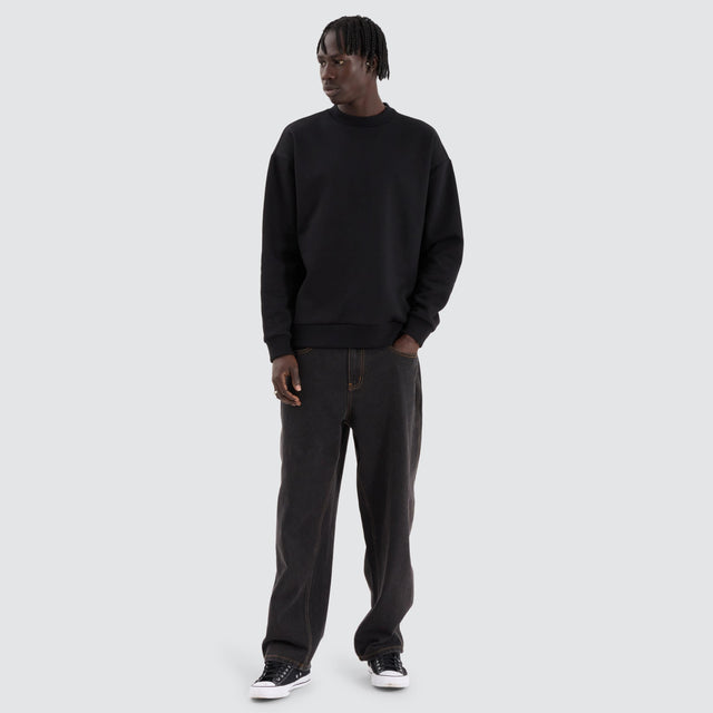 model wears Medora Relaxed Sweater Jet Black Jumpers Black - image 5