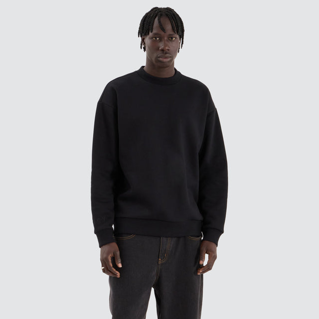 model wears Medora Relaxed Sweater Jet Black Jumpers Black - image 1