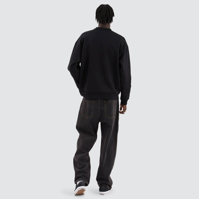 model wears Medora Relaxed Sweater Jet Black Jumpers Black - image 7