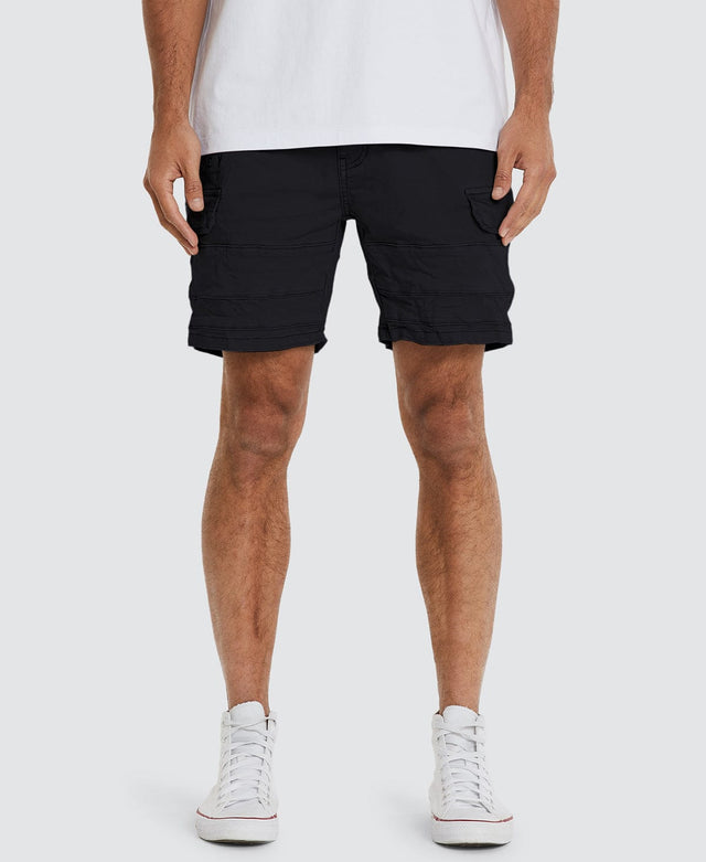 model wears Michigan Cargo Shorts Jet Black Shorts Black - image 1