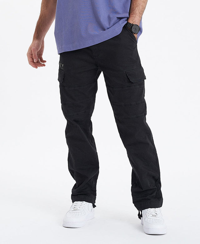 model wears Michigan Side Pocket Cargo Pants Black Pants Black - image 2