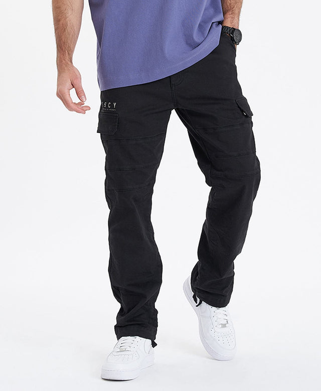 model wears Michigan Side Pocket Cargo Pants Black Pants Black - image 1